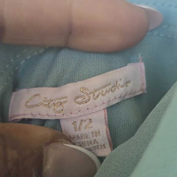 City Studio Elegant Teal Maxi Dress  Sz 1 Pearl Sleeve Cowl Neck Slit  Holiday - Picture 8 of 16